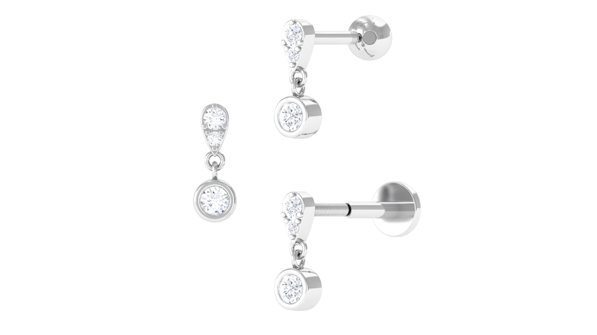 Diamond Cartilage Drop Earring