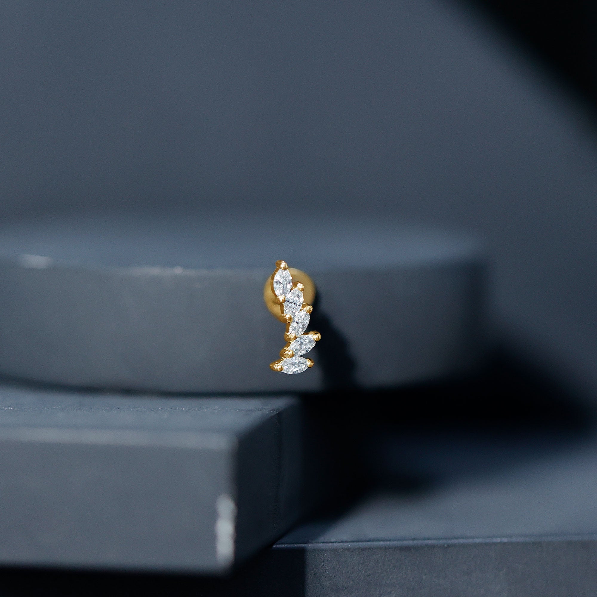 Marquise Diamond Crawler Earring for Helix Piercing