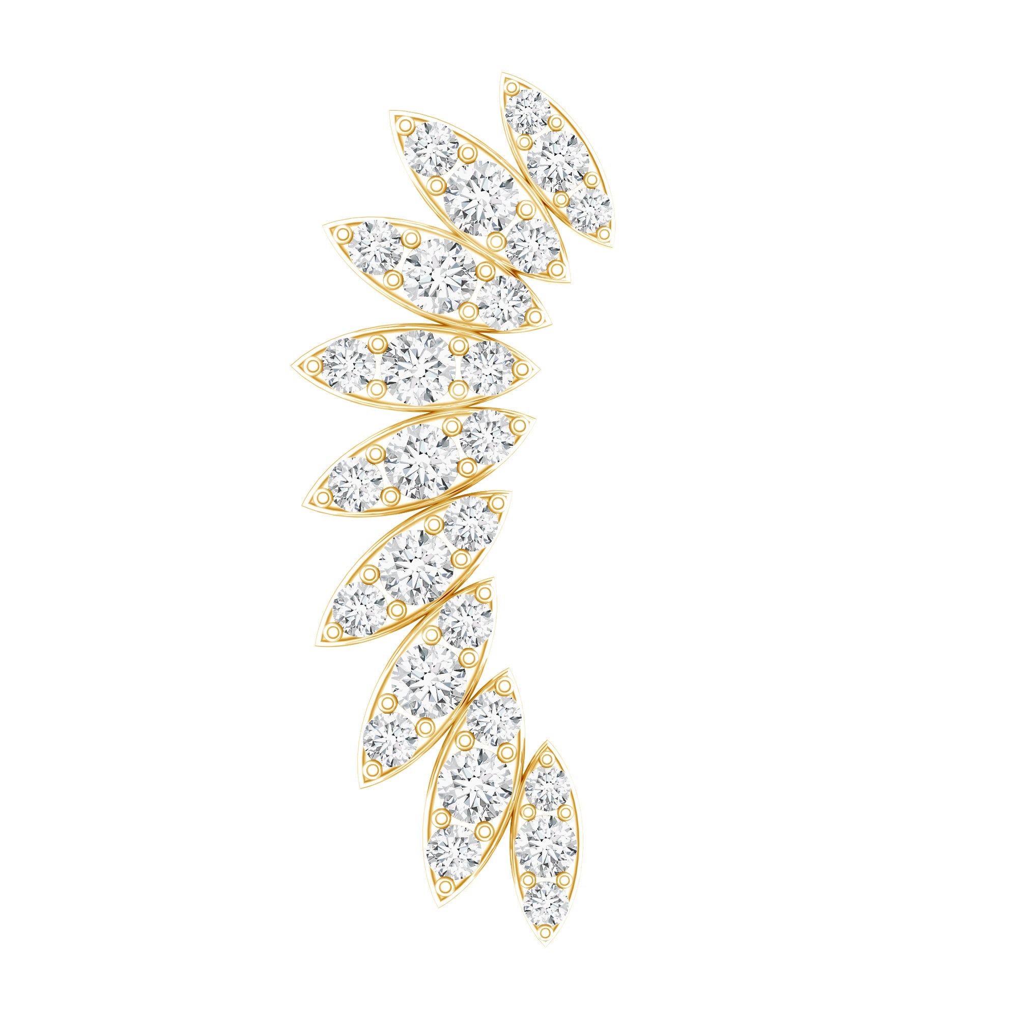 Diamond Wing Crawler Earring for Helix Piercing