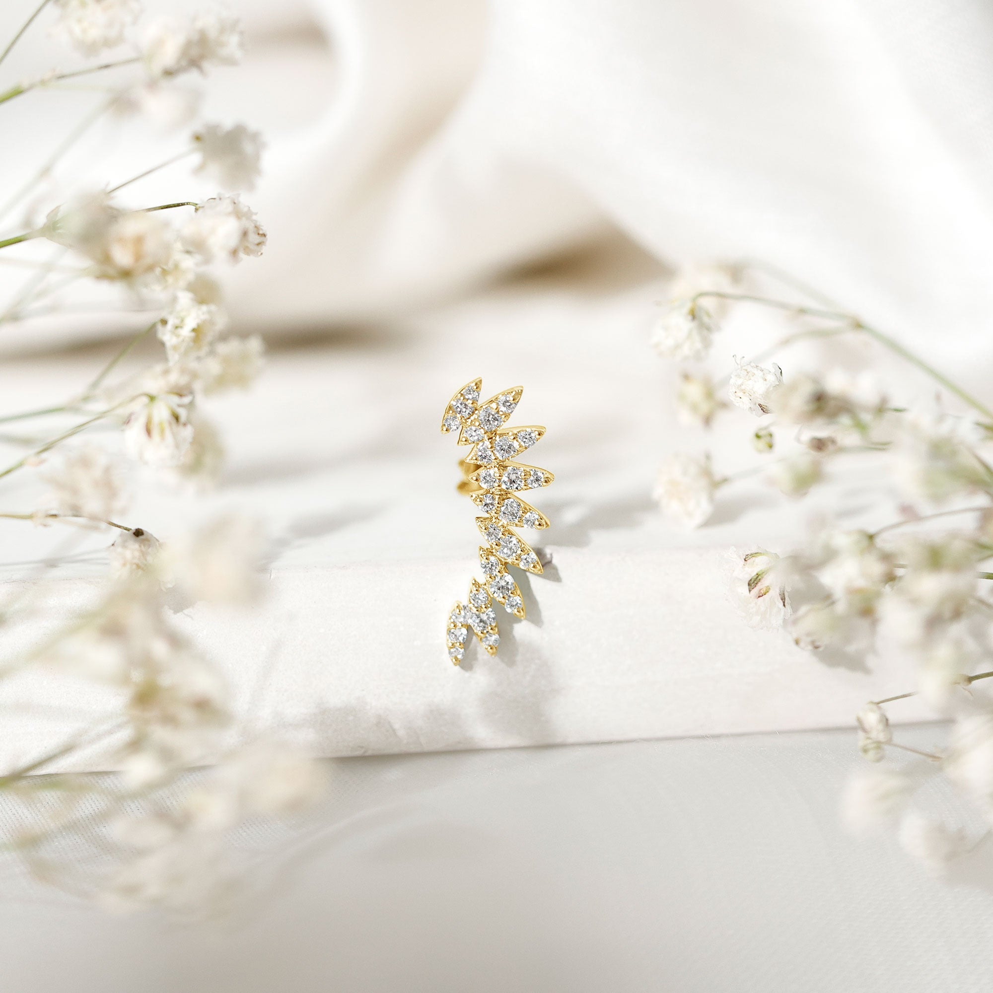 Diamond Wing Crawler Earring for Helix Piercing