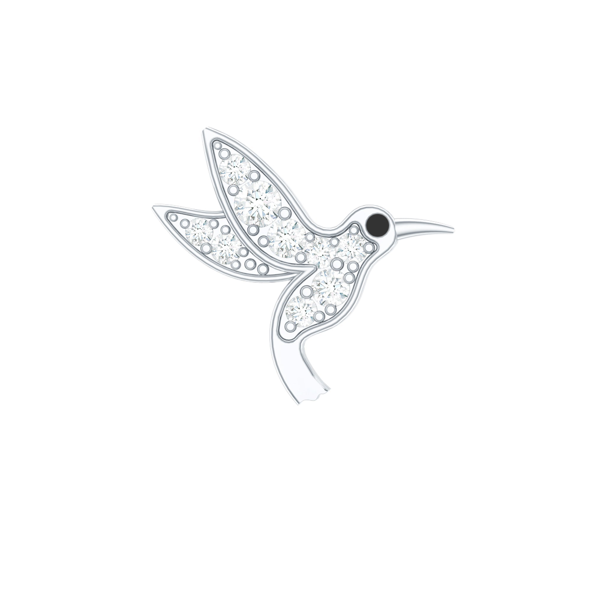 Diamond Hummingbird Earring for Helix Piercing