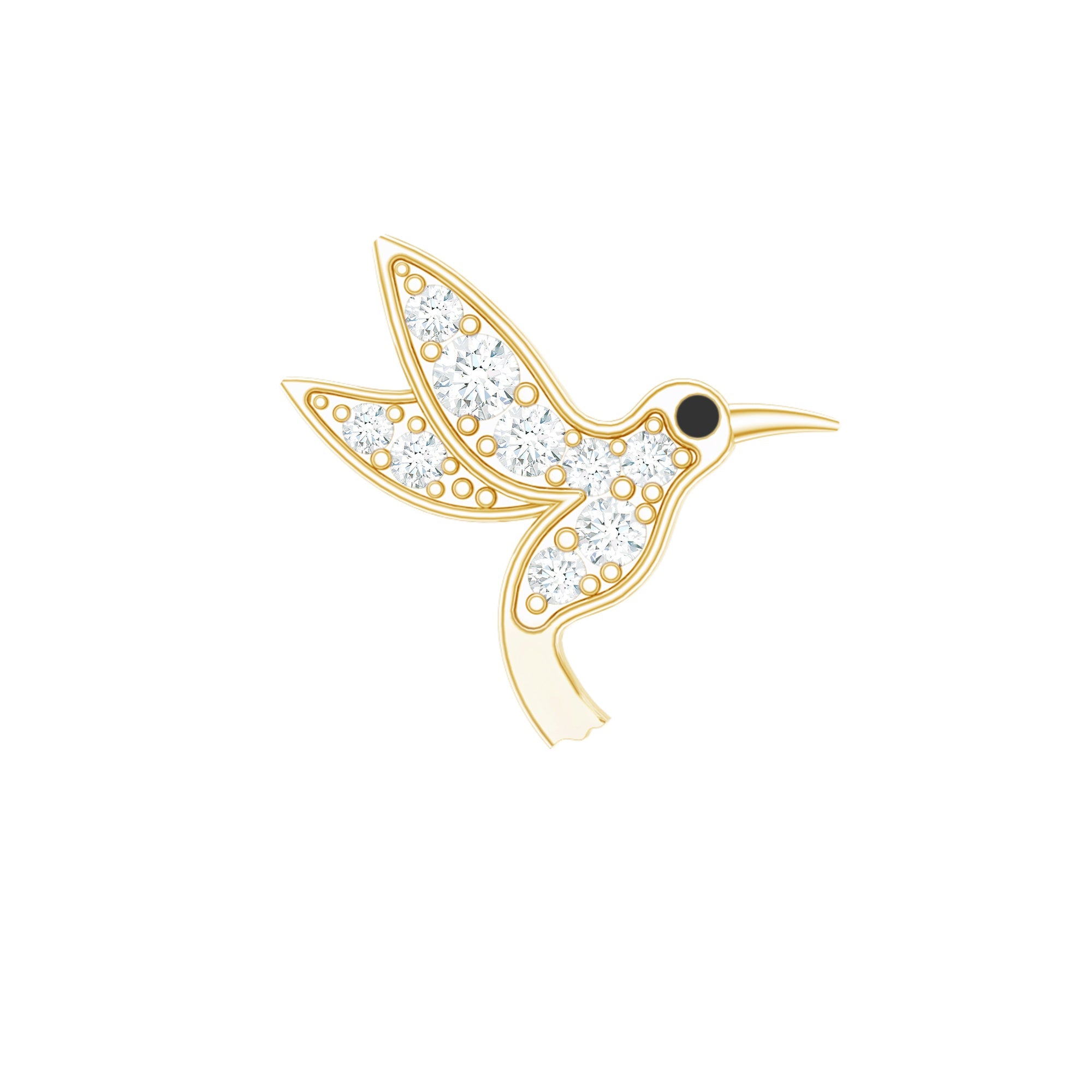 Diamond Hummingbird Earring for Helix Piercing