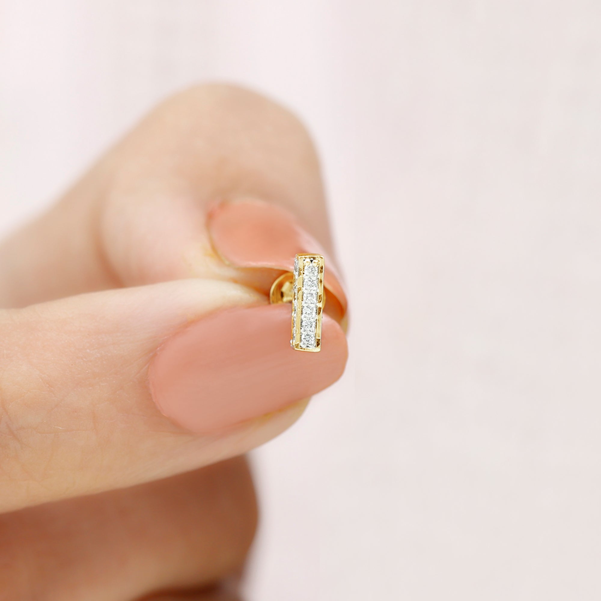 Diamond Bar Earring for Tragus Piercing