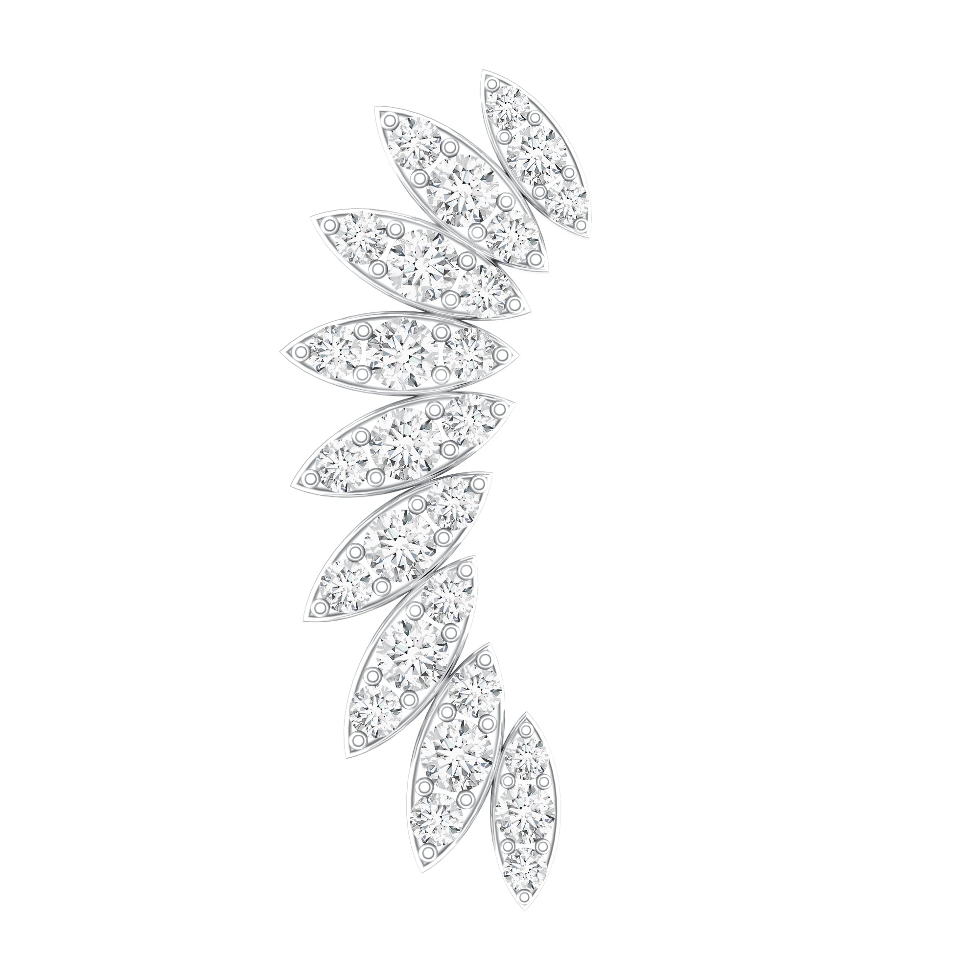 Diamond Wing Crawler Earring for Helix Piercing