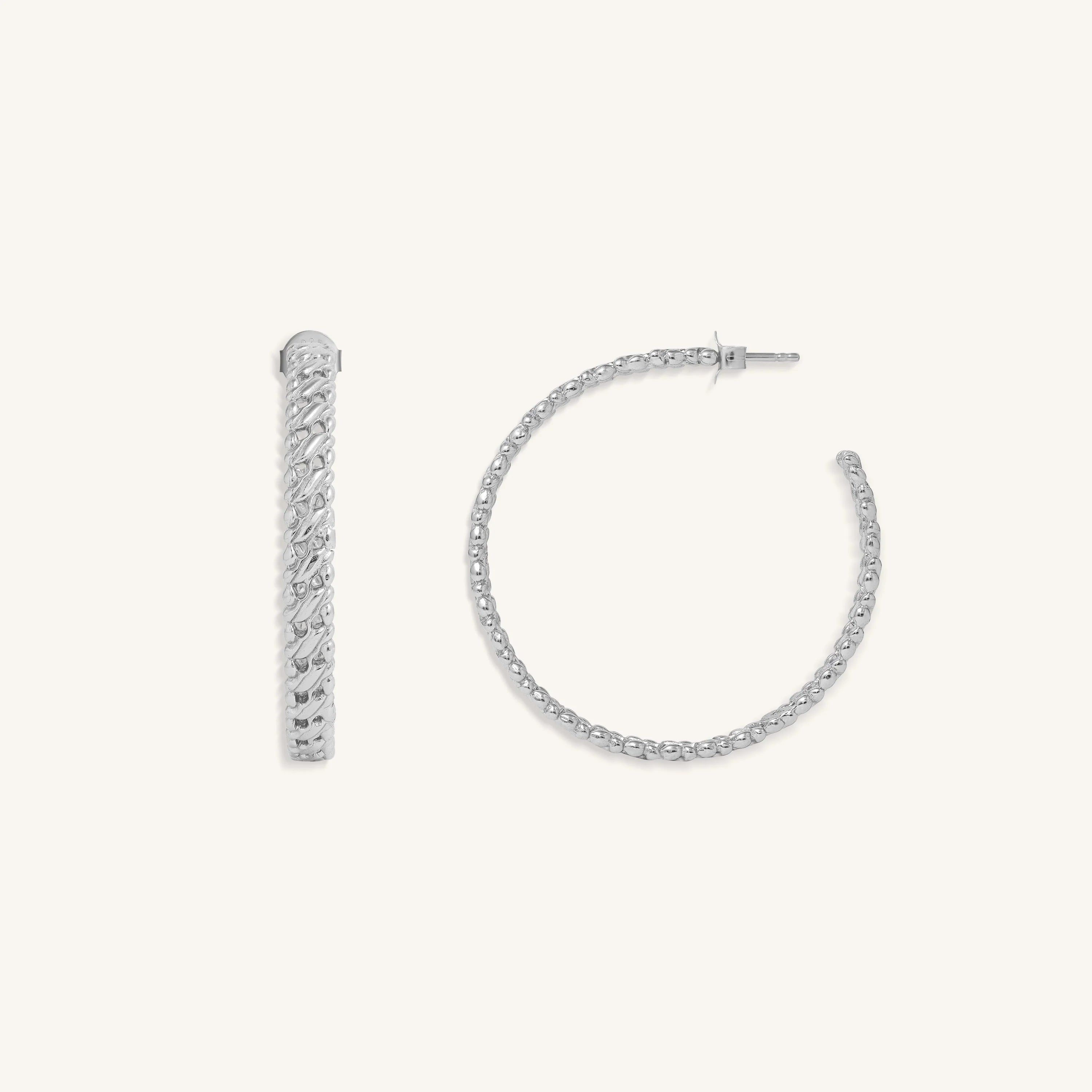 Eternal Flow Silver Hoop Earrings
